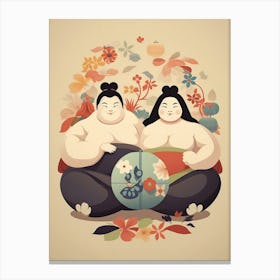 Sumo Wrestlers Japanese 1 Canvas Print