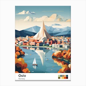 Oslo, Norway, Geometric Illustration 2 Poster Canvas Print