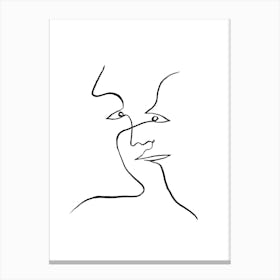 Minimal Intertwined Faces 2 Canvas Print