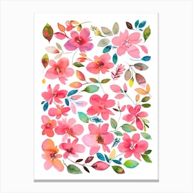 Serenity Pink Flowers Canvas Print