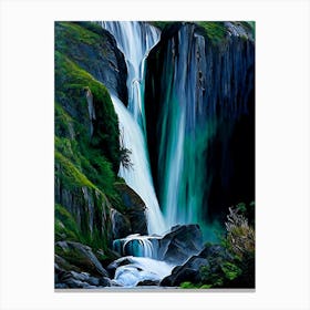 Sutherland Falls, New Zealand Nat Viga Style (2) Canvas Print