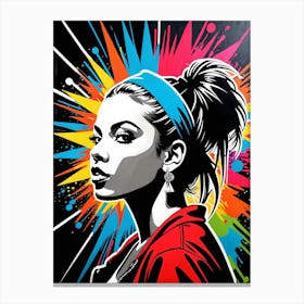 Graffiti Mural Of Beautiful Hip Hop Girl 38 Canvas Print