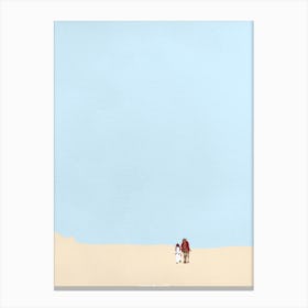 Camel walking the desert Canvas Print