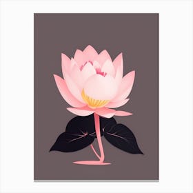 A Pink Lotus In Minimalist Style Vertical Composition 46 Canvas Print