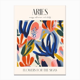 Flowers For The Signs Aries Zodiac Sign Canvas Print