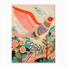Maximalist Bird Painting Lark 1 Canvas Print