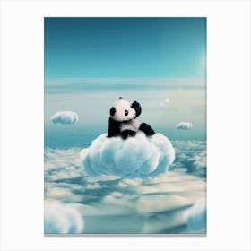 Flying Clouds With Baby Panda Canvas Print