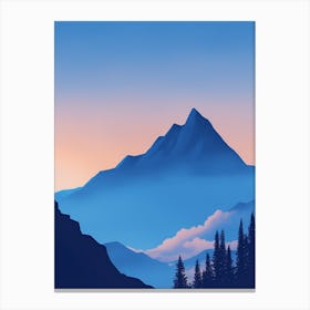 Misty Mountains Vertical Composition In Blue Tone 78 Canvas Print
