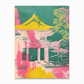 Japanese Traditional Strine Pink Silk Screen 3 Canvas Print