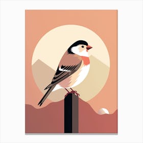 Bird Perched On A Post Canvas Print