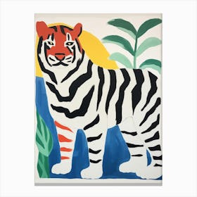 Colourful Kids Animal Art Tiger 7 Canvas Print