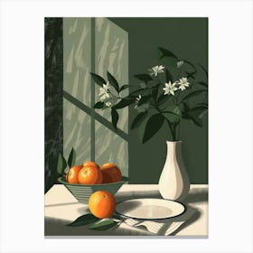 Oranges In A Vase 1 Canvas Print