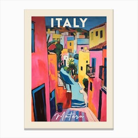 Matera Italy Fauvist Painting Travel Poster Canvas Print