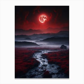 Red Moon In The Sky Print Canvas Print