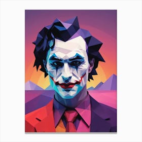 Joker Portrait Low Poly Geometric (16) Canvas Print