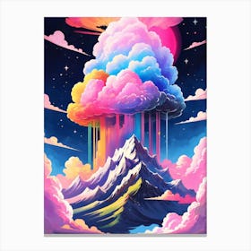 Surreal Rainbow Clouds Sky Painting (25) Canvas Print