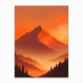 Misty Mountains Vertical Composition In Orange Tone 287 Canvas Print