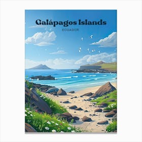 Galapagos Islands Vacation Art Illustration Toile