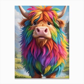 Rainbow Cow 1 Canvas Print