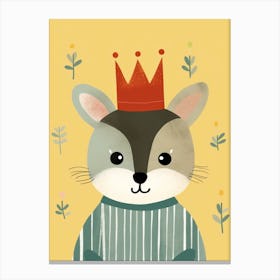 Little Lemur 3 Wearing A Crown Canvas Print