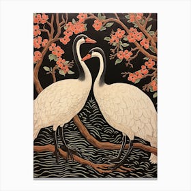 Art Nouveau Birds Poster Swan 2 Canvas Print