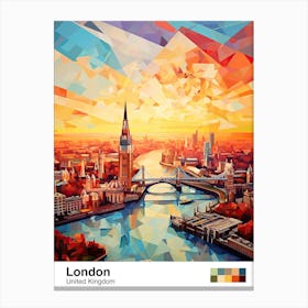 London, United Kingdom, Geometric Illustration 3 Poster Canvas Print