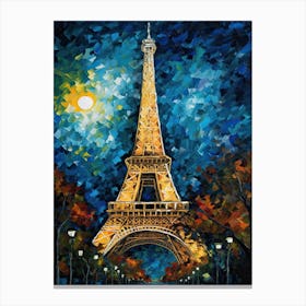 Eiffel Tower Paris France Vincent Van Gogh Style 7 Canvas Print
