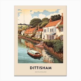 Devon Vintage Travel Poster Dittisham Canvas Print