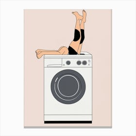 Washing Machine - Laundry Stock Videos & Royalty-Free Footage Canvas Print