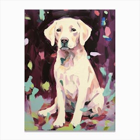 A Labrador Retriever Dog Painting, Impressionist 4 Canvas Print