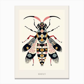 Colourful Insect Illustration Hornet 11 Poster Canvas Print