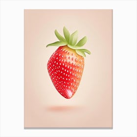 A Single Strawberry, Fruit, Marker Art Illustration 3 Canvas Print