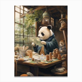 Panda Art Board Gaming Watercolour 2 Canvas Print