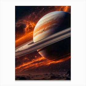 Saturn Planet in Space Canvas Print