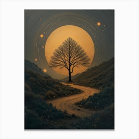 Tree In The Moonlight Canvas Print