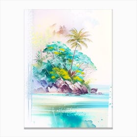 Seychelles Seychelles Watercolour Pastel Tropical Destination Canvas Print