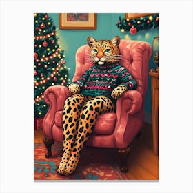 Christmas Leopard Canvas Print