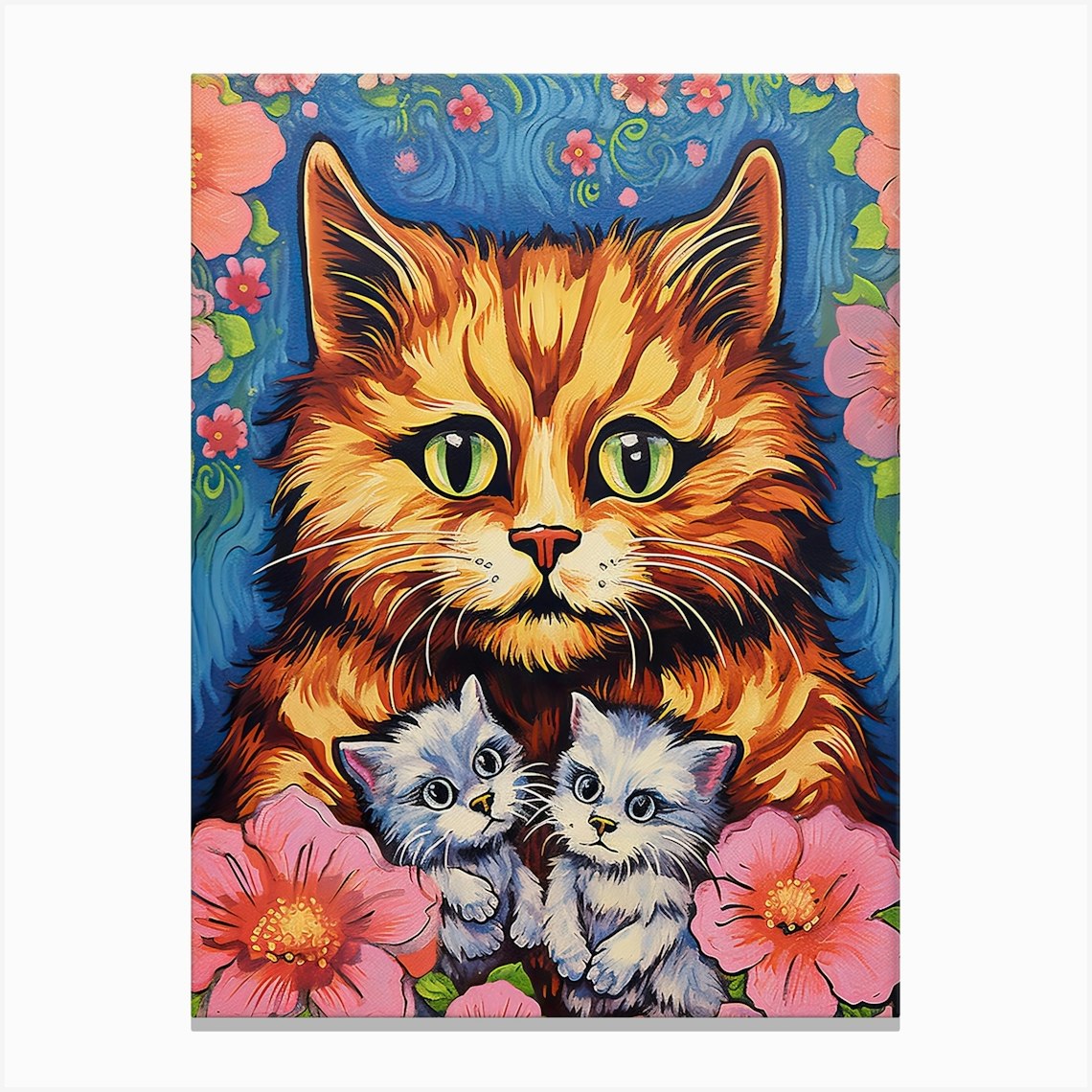  A Cat In The Gothic Style By Louis Wain Poster Canvas