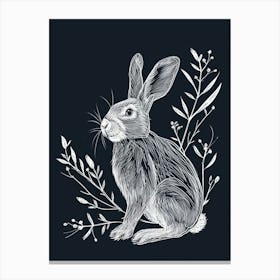Netherland Dwarf Rabbit Minimalist Illustration 4 Canvas Print