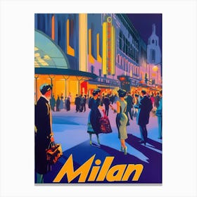 Aihrgdesign A 1970s Inspired Travel Poster For Milan 1 Canvas Print