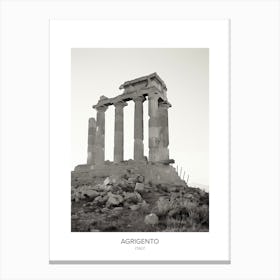 Poster Of Agrigento, Italy, Black And White Photo 3 Canvas Print
