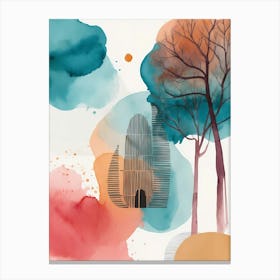 House And Trees Canvas Print