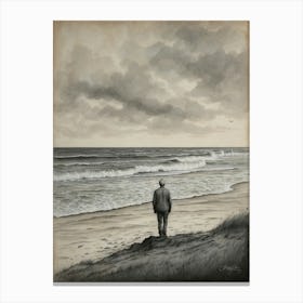 Man On The Beach Canvas Print