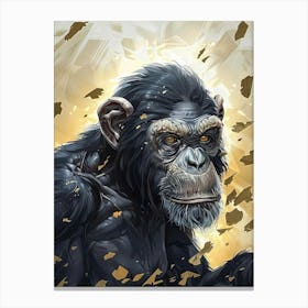 Chimpanzee Precisionist Illustration 4 Canvas Print