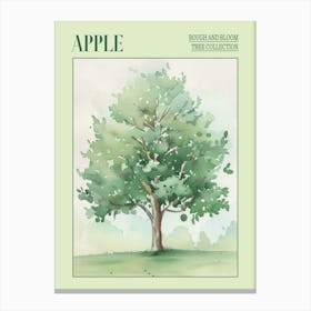 Apple Tree Atmospheric Watercolour Painting 2 Poster Canvas Print