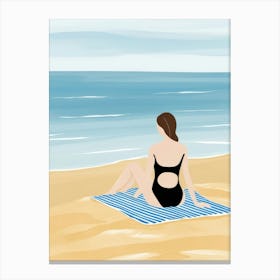 Woman On The Beach Canvas Print