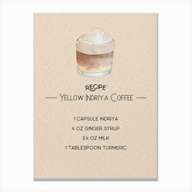 Yellow Irish Coffee Canvas Print