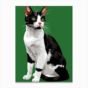 Black And White Cat 7 Canvas Print