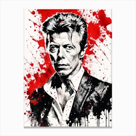 David Bowie Portrait Ink Painting (25) Canvas Print