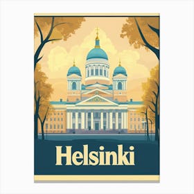 Aihrgdesign A Vintage Travel Poster Of Helsinki 2 Canvas Print